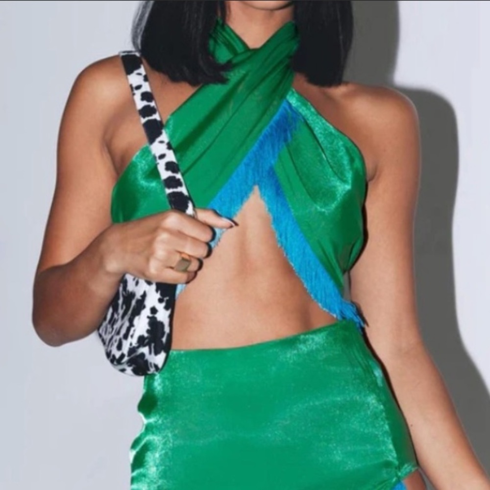 PRINCESS POLLY MARITZA TOP BLUE/GREEN